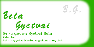 bela gyetvai business card