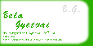 bela gyetvai business card